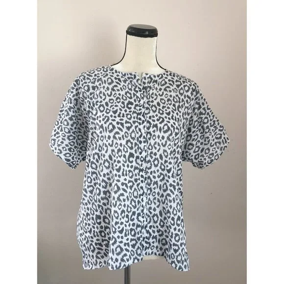 Emerson Fry India collection grey leopard button down shirt - Picture 4 of 6